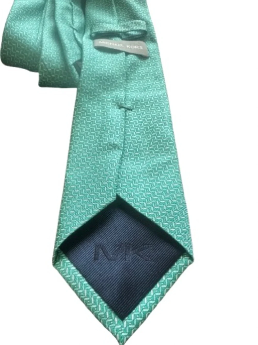Michael Kors Teal Geometric Silk Tie